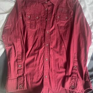 Buffalo David Bitton Deep Red Casual Shirt